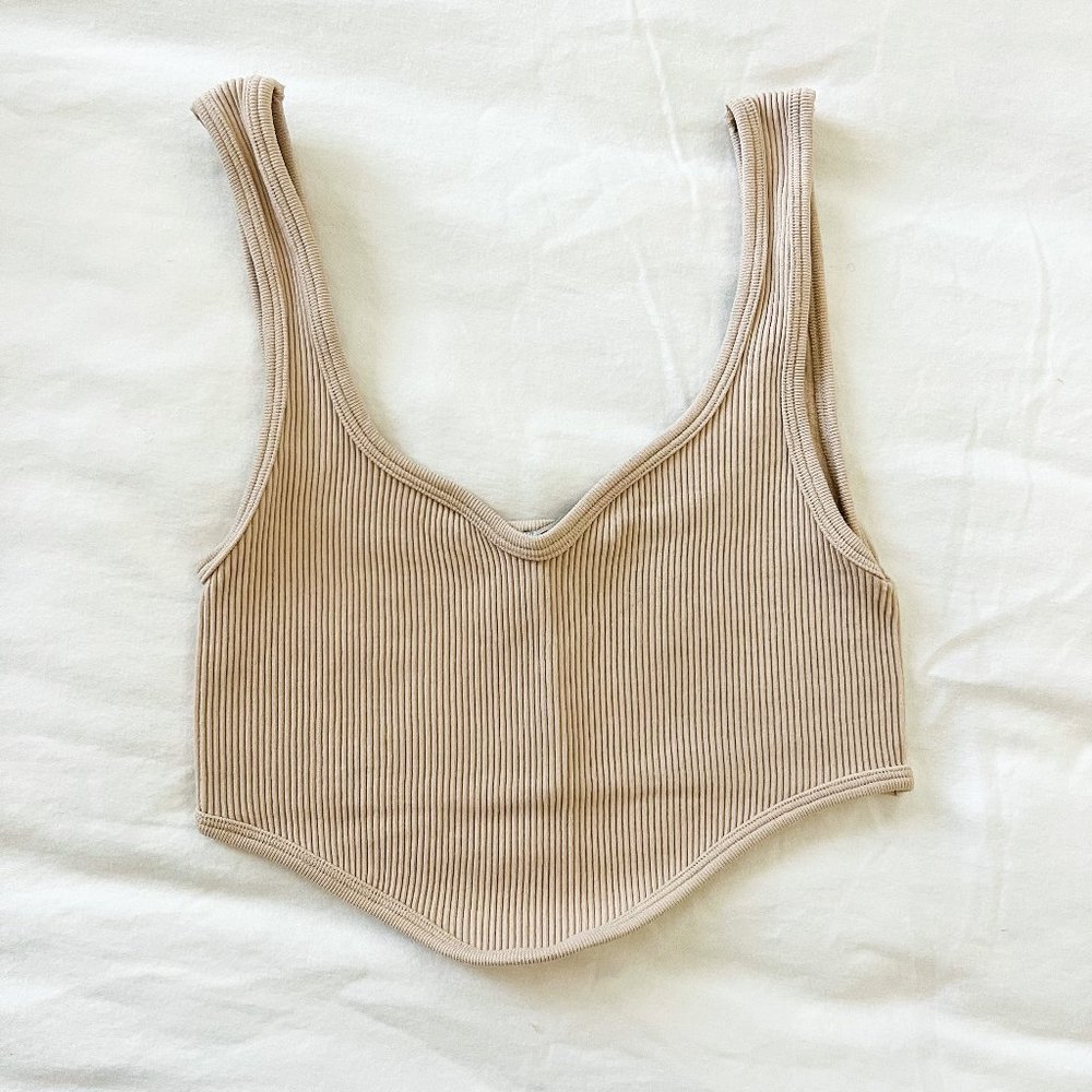 Zara Beige Cropped Tank (Size S)